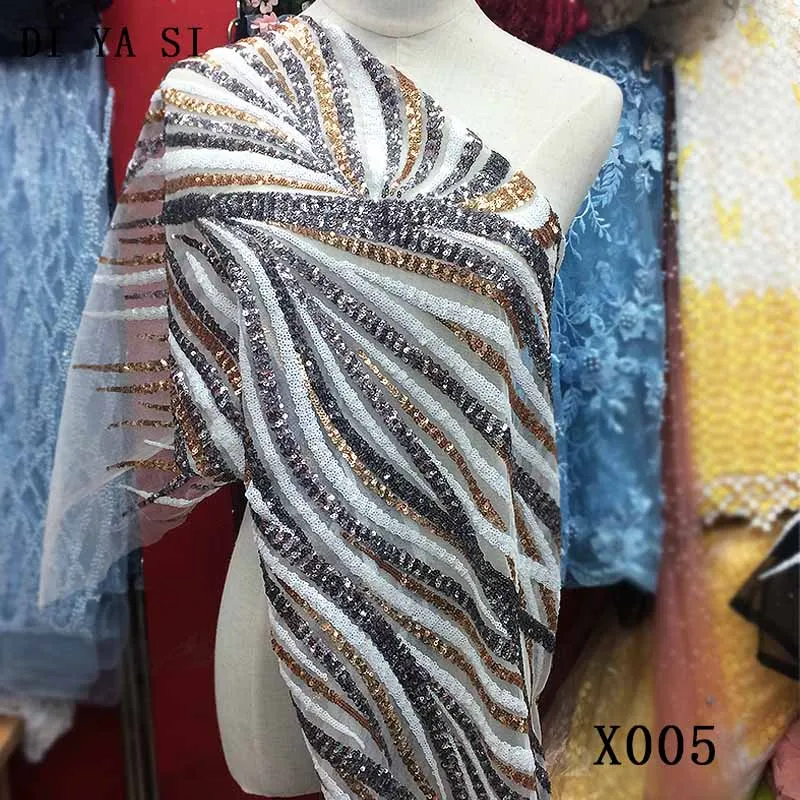 

telas sequin lace fabric High quality african lace 2018 for embroidery with sequins lace wedding evening clothes lace trim cord