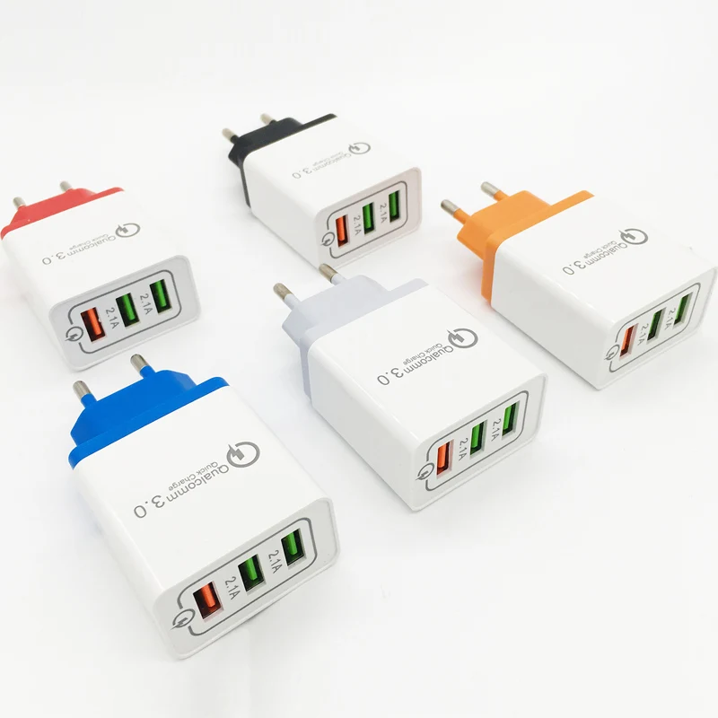 Быстрое зарядное устройство адаптер 3 USB порта QC3.0 зарядный блок вилки