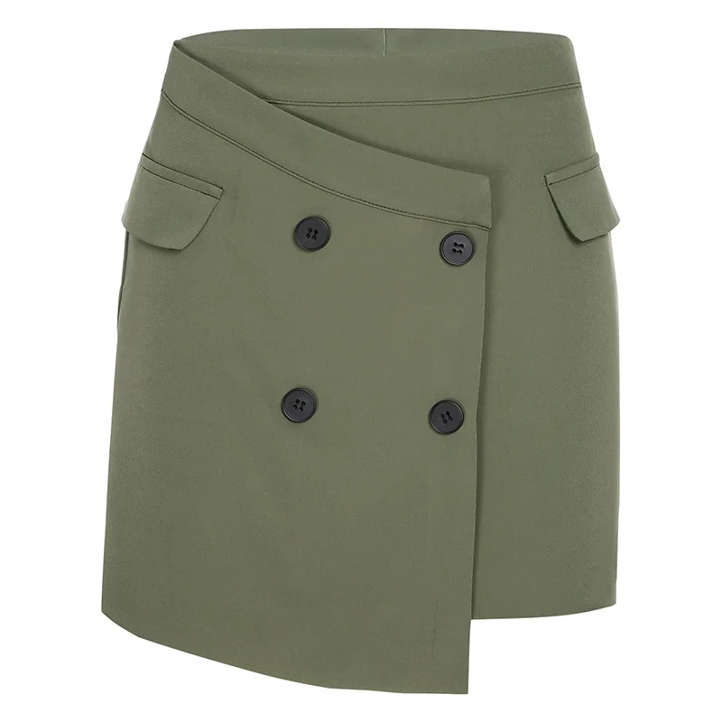 Армейский зеленый шикарный укороченный Блейзер и юбка наборы модные однотонные