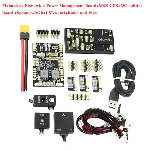 Comb 1 Pixhawk 4 PX4 управление полетом M8N gps модуль и PM плата управления питанием PPM I2C RGB 433 МГц/915 МГц 100 мВт телеметрический комбо комплект - Цвет: Comb 1