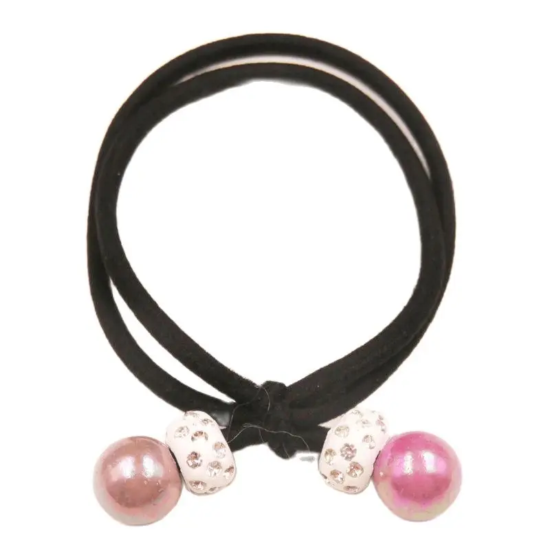 1PCS 2 Purple Balls Elastic Hair Bands For Girls Bohemian Headband Scrunchy Korean Fashion Kids Accessories Women 2018 |