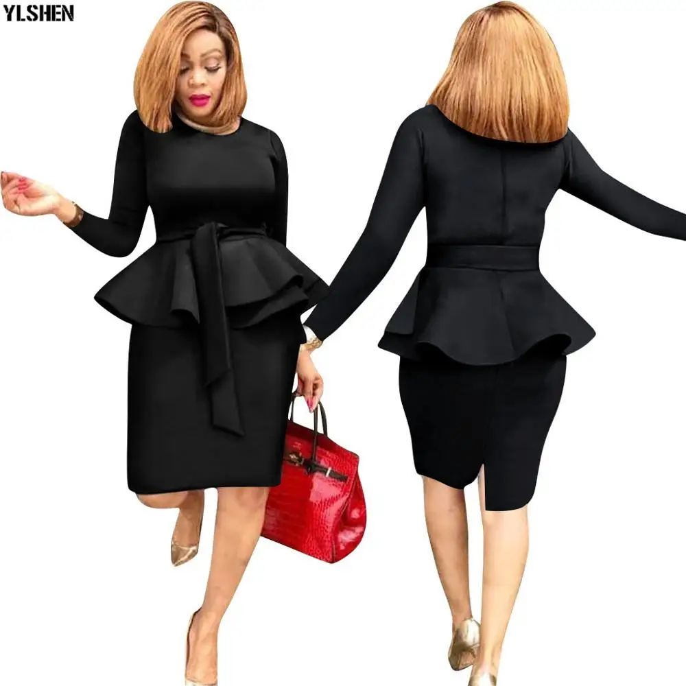 African Dresses for Women Dashiki 2019 New Clothes Bazin Riche Sexy Slim Long Sleeve Robe Africain Grown Africa Dress | Тематическая