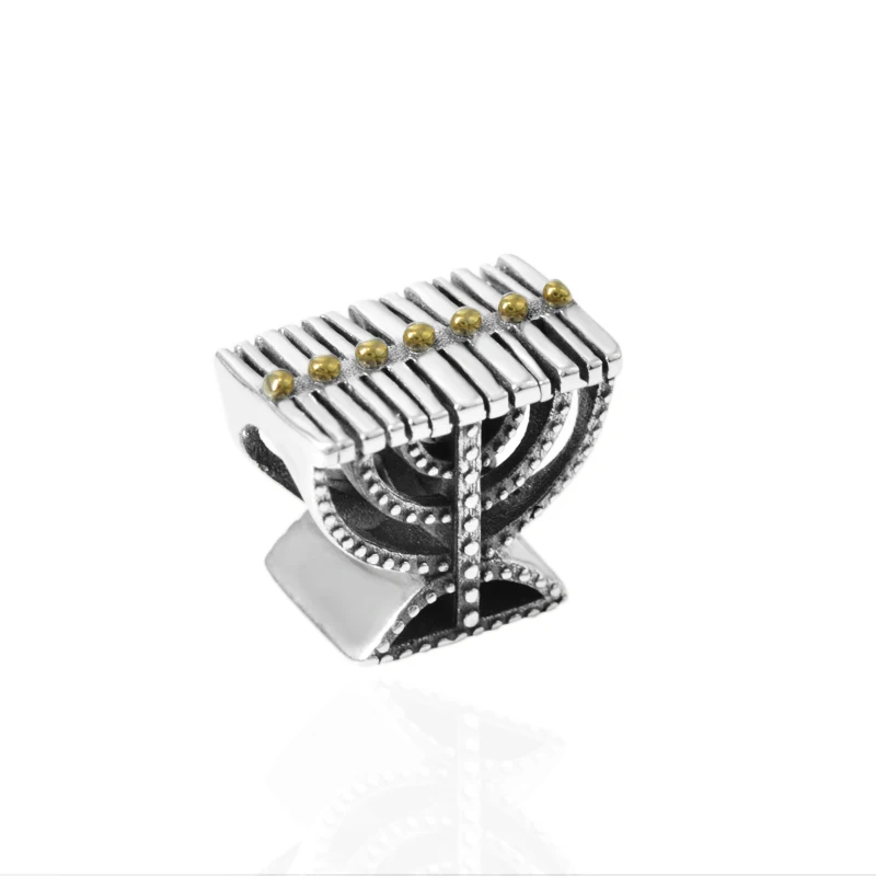 StrollGirl, Стерлинговое серебро 925, menorah, амулеты, религиозные, иудейские, Полые бусины, подходят для Пандора, браслет для женщин, модное ювелирное изделие, подарок
