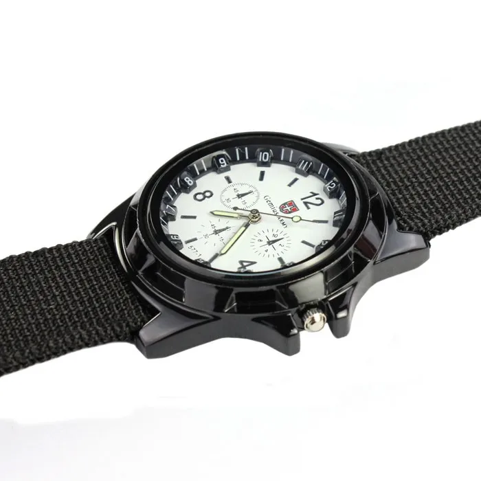 

Watch men Gemius Racing Force Military Sport Mens Fabric Band Watch Green montre vintage relogio militar