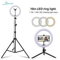 photo lights 26cm10in circle ring light dimmable luces led selfie usb plug lamp for tiktok video studio light with tripod stand