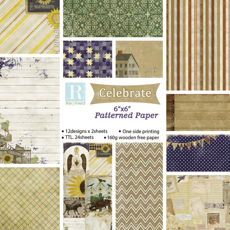 

24 шт./лот деревенские городские ретро бумаги материалы «сделай сам» альбом для скрапбукинга дневник подарок декоративная бумага для скрапб...