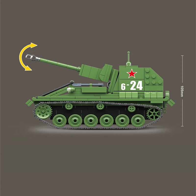 601 шт. русские SU 76M военные строительные блоки на танке подходят для солдат WW2