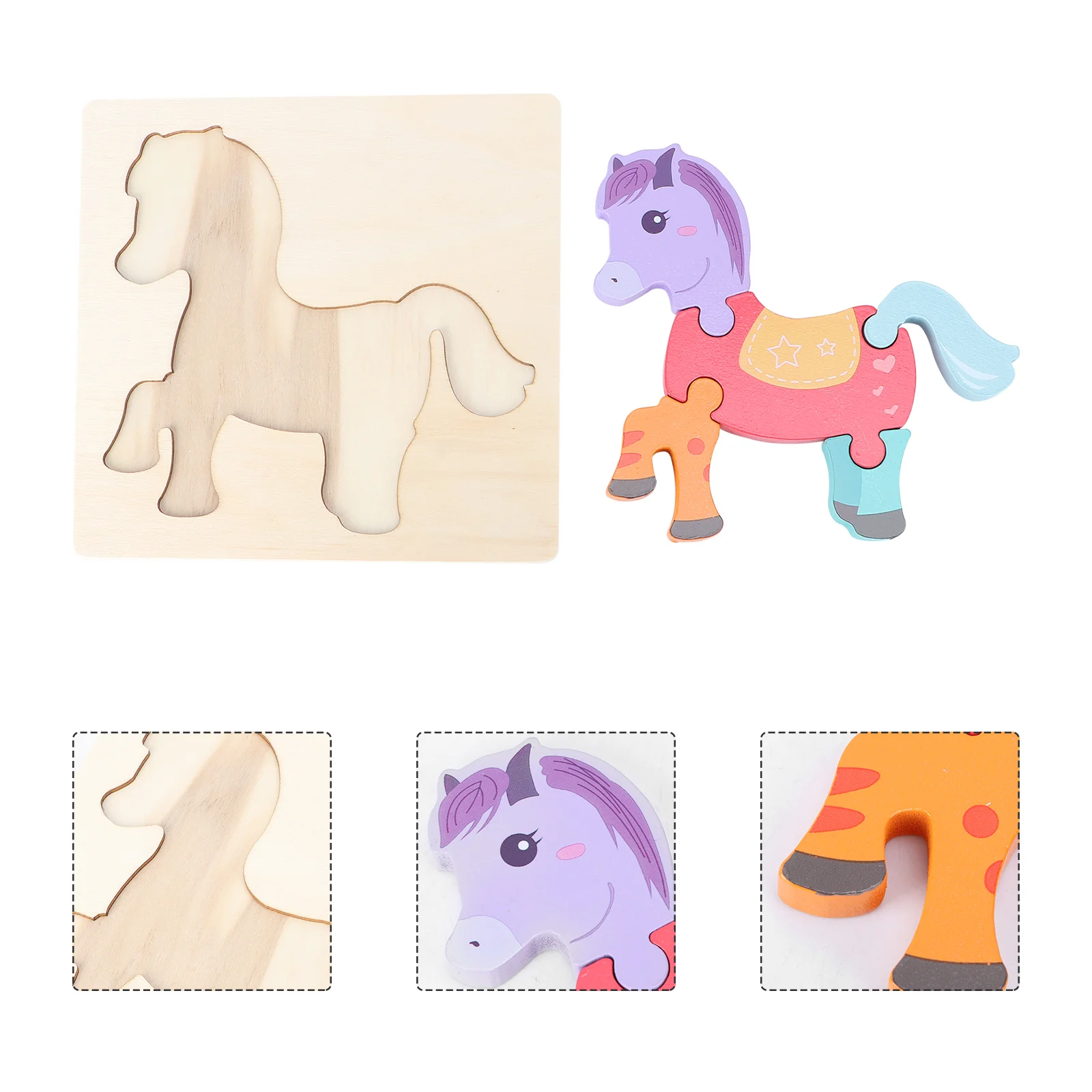 

1Pc Colorful Jigsaw Puzzle Educational Wooden Puzzle Wooden Block