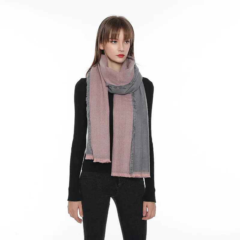 Зимний Шарф для женщин большой двусторонний кашемировый шаль корейская версия