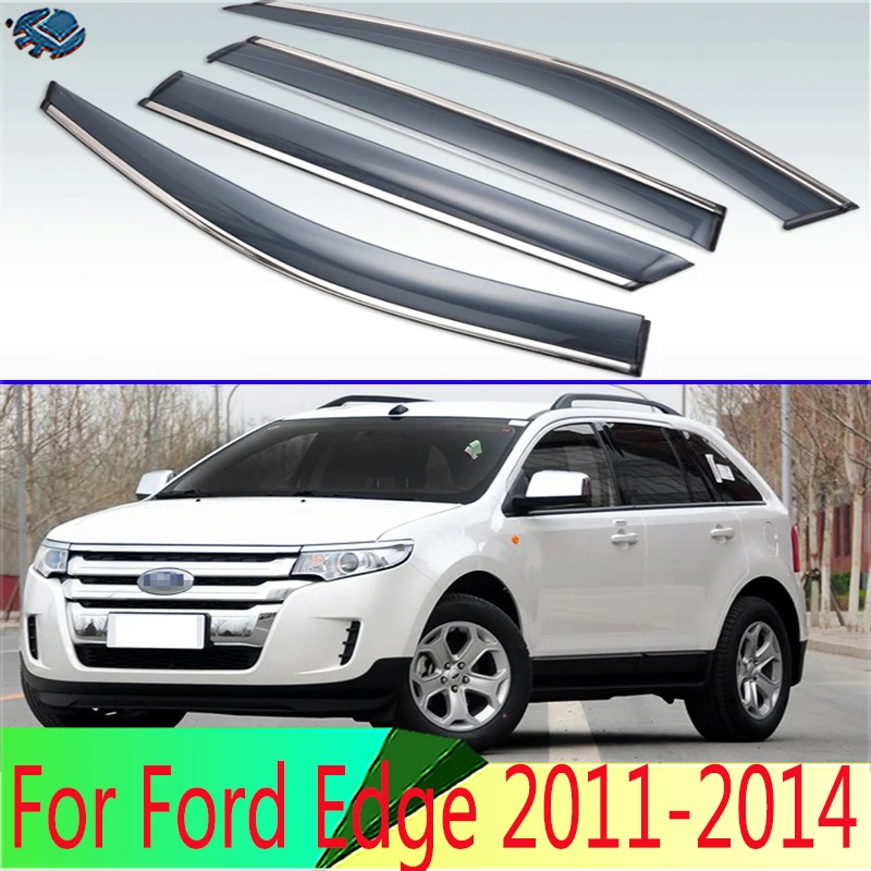 

For Ford Edge 2011 2012 2013 2014 Plastic Exterior Visor Vent Shades Window Sun Rain Guard Deflector 4pcs