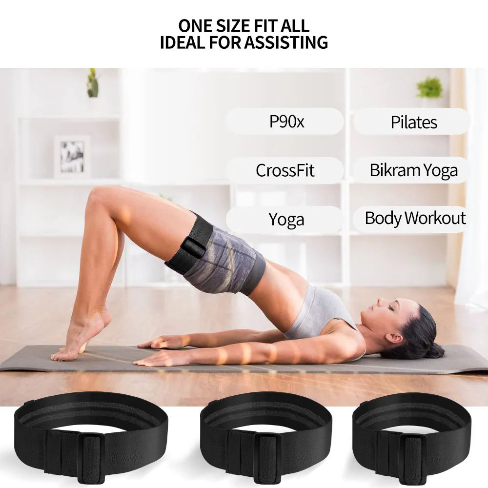 COPOZZ Adjustable Hip Loop Resistance Bands for Legs and Butt Anti Slip Roll Up Workout Elastic Booty Fitness Equipment | Спорт и