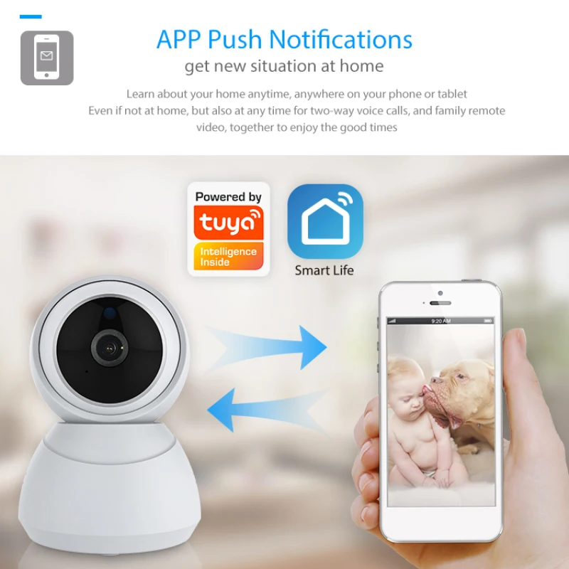 

Tuya WIFI 1080P IP Camera Automatic tracking Home Security Indoor Camera Surveillance CCTV Wireless WiFi Camera Baby Monito
