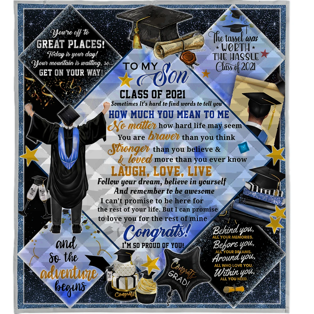 

To My Grandson from Grandma Quilt Blanket for Bed Sofa 2021 Senior Gift You have the freedom to define who you are