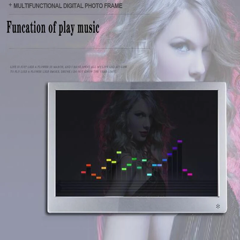 15 дюймов IPS HD LED мультимедийная металлическая цифровая фоторамка музыка