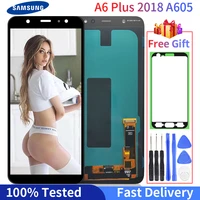 100 tested oled lcd for samsung galaxy a605 display a605f a605fn a6 a6 plus lcd touch screen digitizer assembly with gift