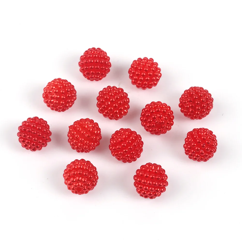 50pcs Fashion 10mm Color Straight Hole Myrica Rubra Ball Multi-Layer Imitation Pearl Loose Bead DIY Manual Jewelry Accessories