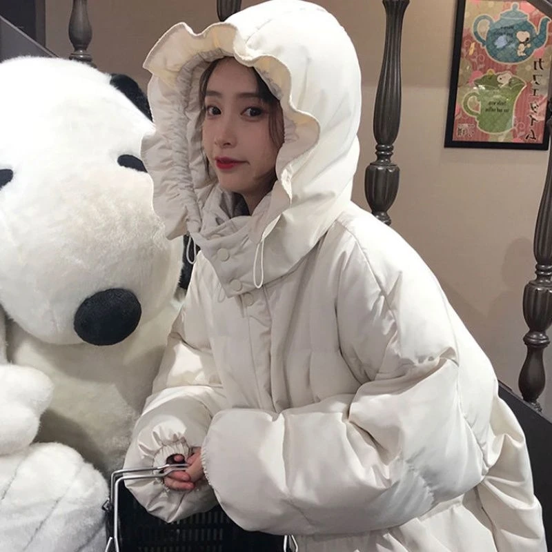 

Хлопковое пальто, Женский Топ, новинка зимы 2020, маленький толстый мягкий свободный милый студенческий жакет в стиле колледжа с листьями лот...