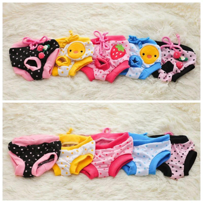

1PC Dog Physiological Pants Cute Strawberry Print Diaper Sanitary Dog Shorts Panties For Small Medium Dogs Diaper Dog Underwear
