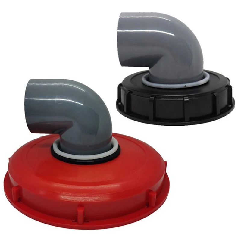 

2 Pcs IBC Ton Barrel Cover Cap With Nylon Filter With Venting Ton Barrel Plastic Cover Tote Tank Lid, Red & Black
