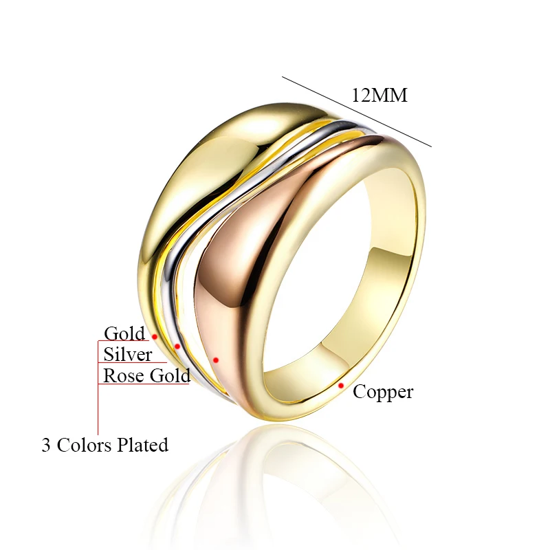 Женское широкое кольцо MAIKALE комплект колец из розового золота и подарочные