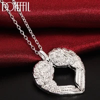 doteffil 925 sterling silver 18 30 inch chain angel wings love pendant necklace for women fashion wedding party charm jewelry