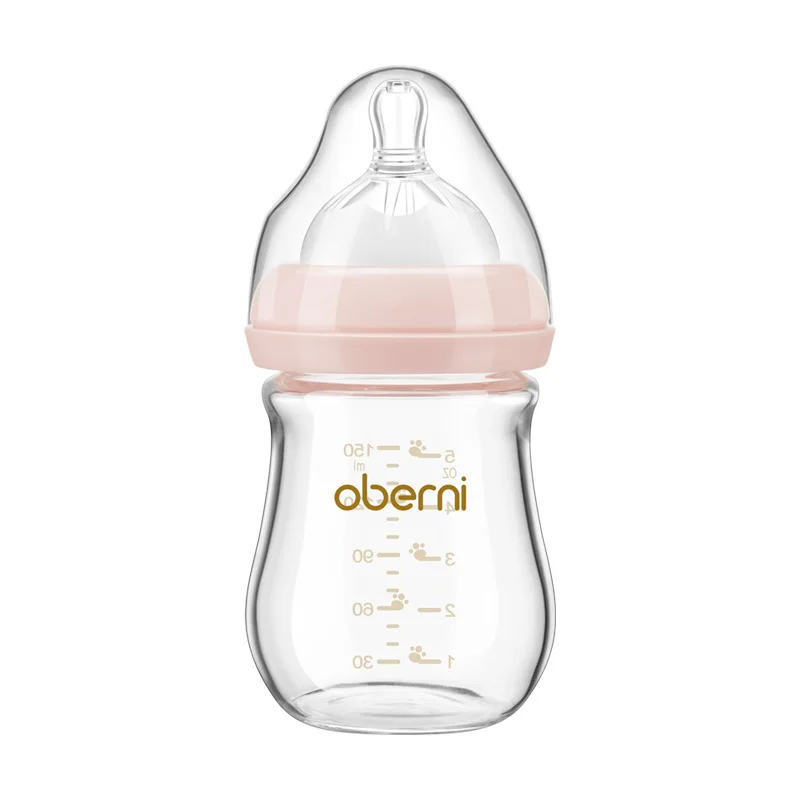 

150ml Newborn Nursing Bottle Glass Anti-choking Milk Bottle Drinking Cup Newborn Breastfeeding Bottle garrafa de agua 0-6M