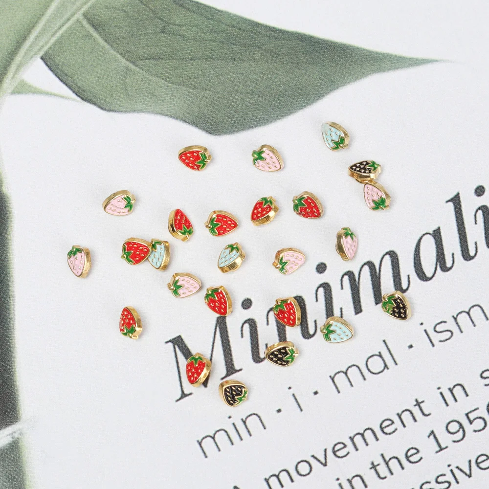 Мини-пряжки для кукол 5 мм 20 шт. металлические пряжки с клубничным узором