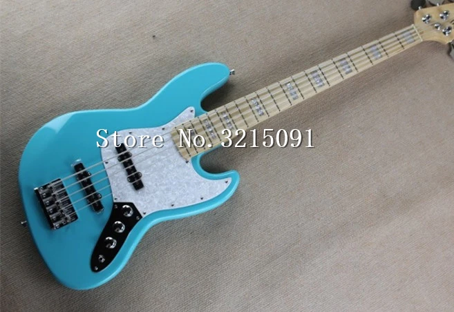 Высокое качество FPJB-5004 светло-голубой цвет твердый корпус клен гриф 4 струны джаз