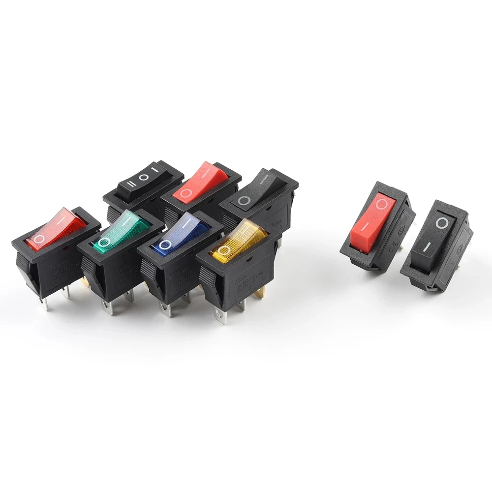 

5PCS KCD3 Rocker Switch ON-OFF 2/3 Pin Electrical equipment With Light Power Switch 10A 250V AC 15A 125V AC For Home / Industry