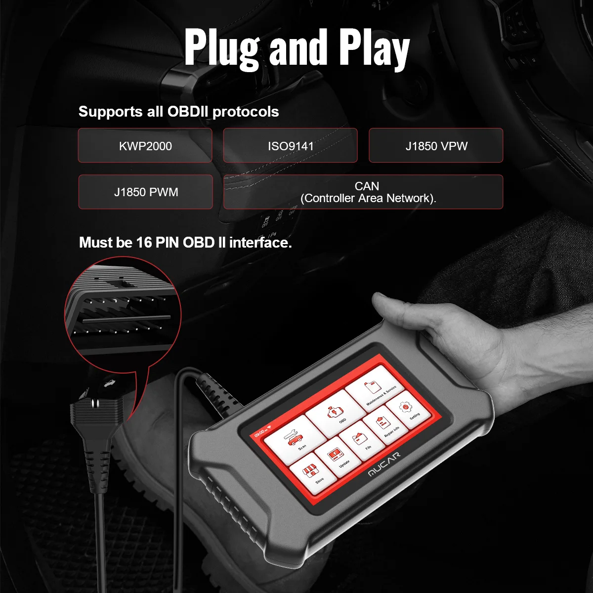 Диагностический сканер MUCAR CS4 Профессиональный Obd2 для автомобилей | Автомобили и