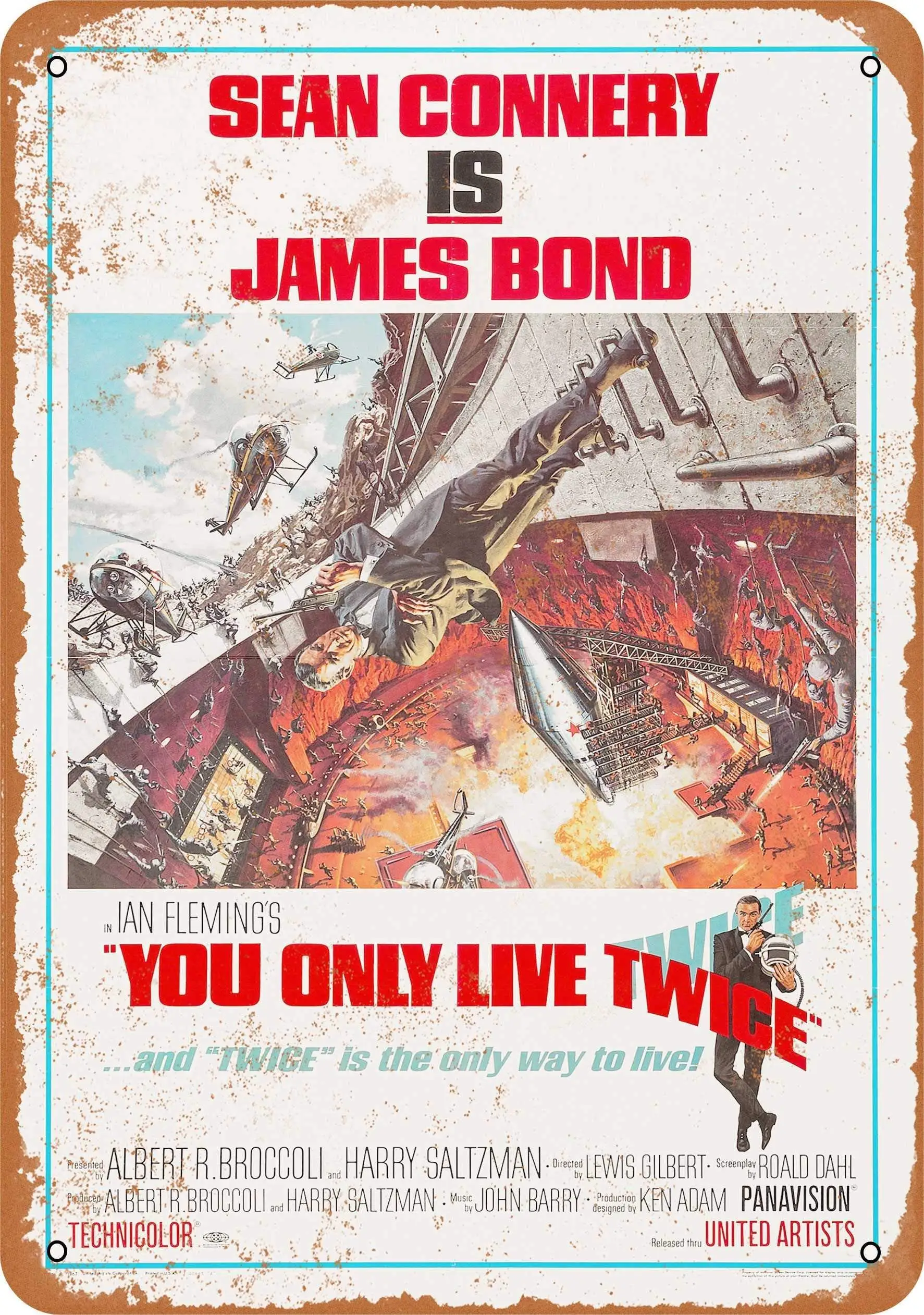 

SLALL 1967 James Bond You Only Live Twice Retro Street Sign Household Metal Tin Sign Bar Cafe Car Motorcycle Garage Decoration