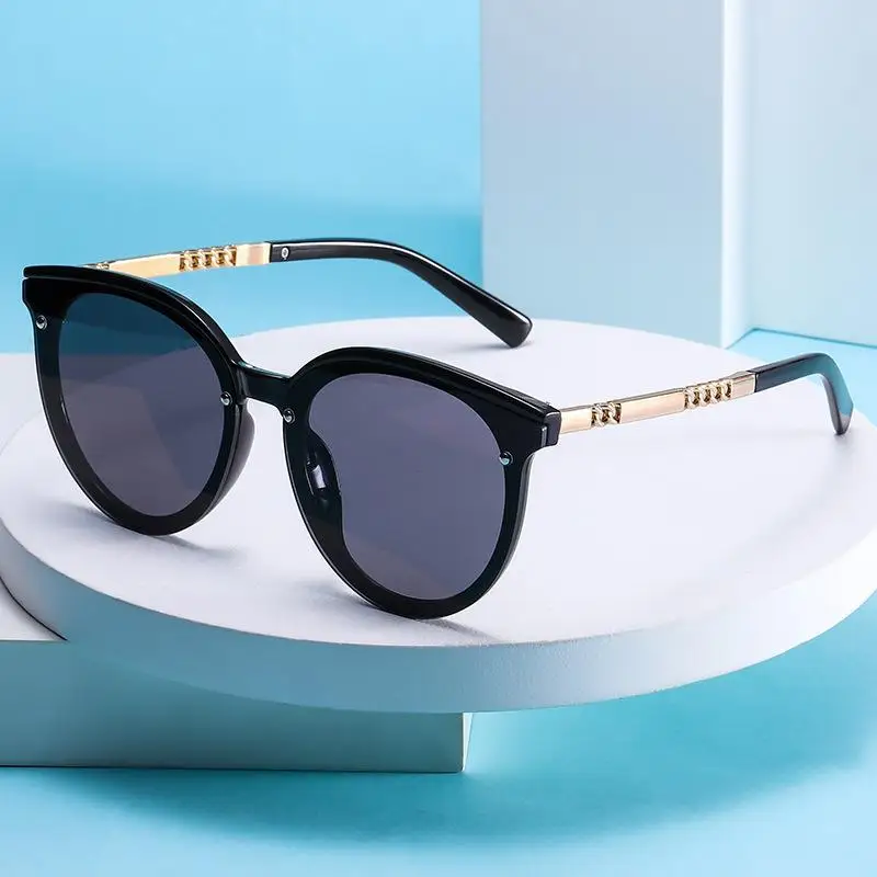 

Classic Round Retro Sunglasses Ladies Fashion Brand Design Gradient Sunglasses Cat Eye Two-tone Frame Decorative Glasses Oculos