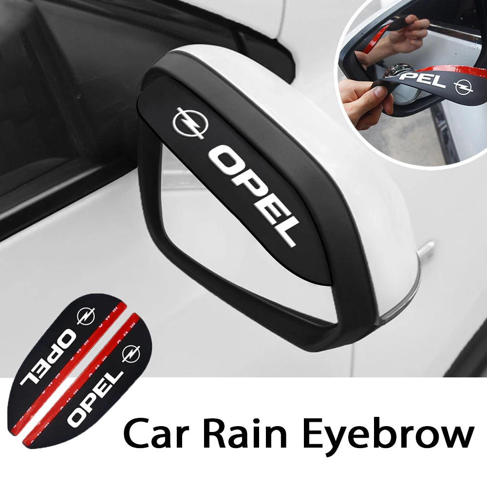 

2Pcs Car Rubber Rain Eyebrow Rearview Mirror Sun Visor Shade Rainproof For OPEL Corsa Insignia Astra Antara Meriva Zafira