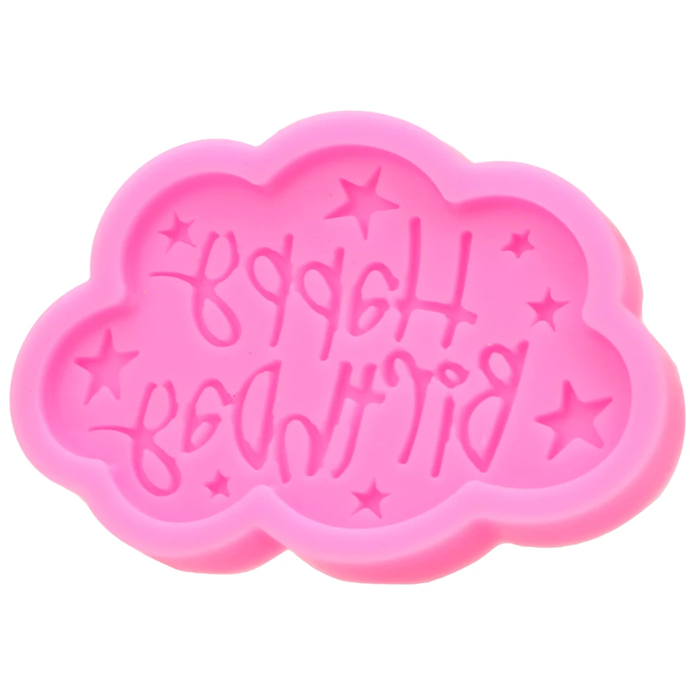 

Silicone DIY Cloud Shape Cake Dessert Decorators Moulds Mold Happy Birthday letters Fondant Tools Baking Tools