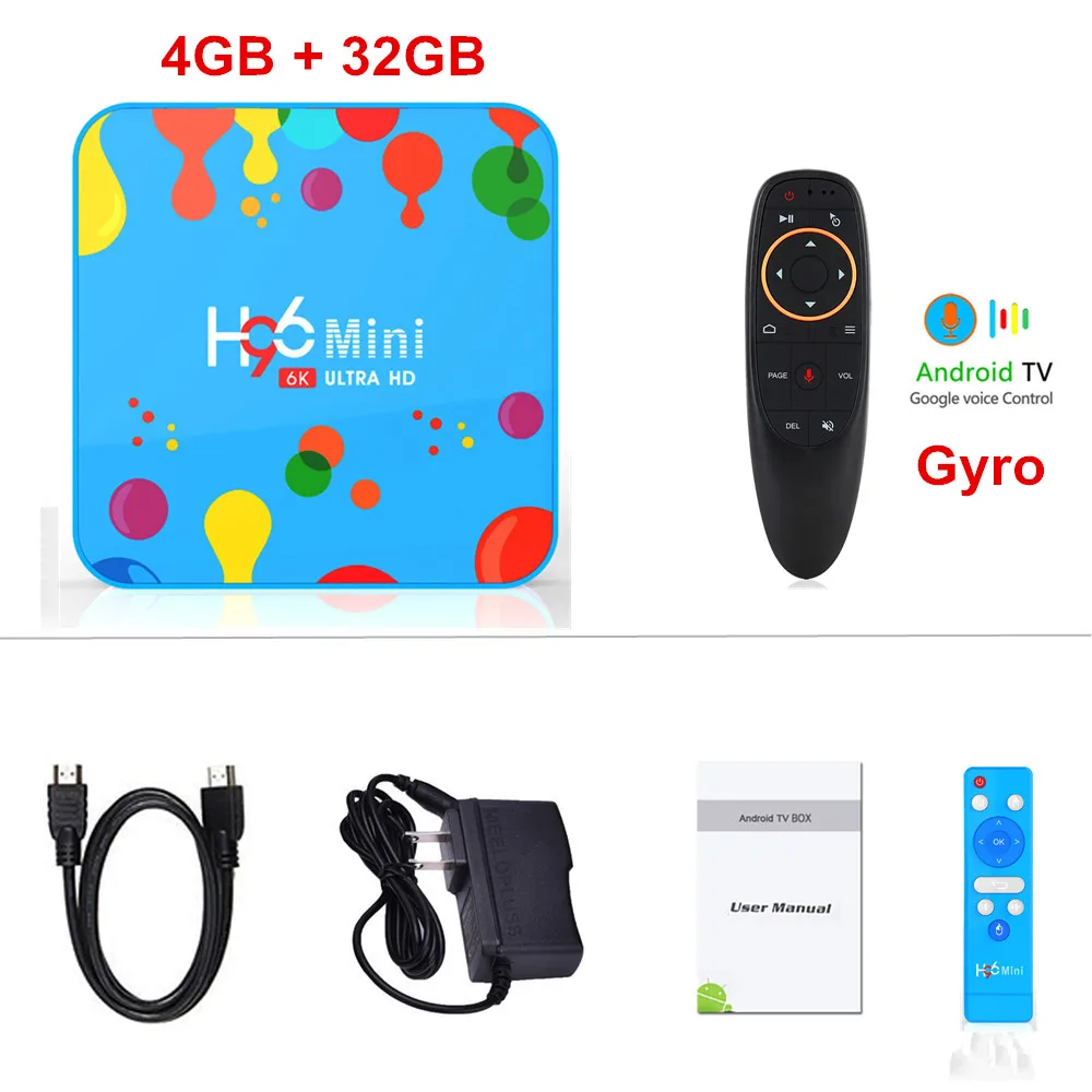 4G32G G10 voice H96 мини 4 Гб ОЗУ 32 Гб 128 Гб ПЗУ ТВ приставка Android 9,0 Allwinner H6 четырехъядерный 6K H.265 5G Wifi Youtube 4K смарт медиаплеер H96 MAX - Цвет: 4G32G G10 voice