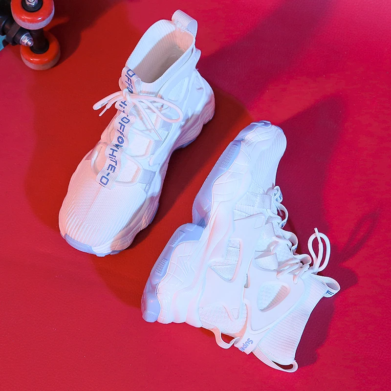 

Moipheng Women Sneakers 2021 Autumn Breathable Mesh Wedge Sneakers High Top White Casual Chunky Shoes Women Zapatos De Mujer