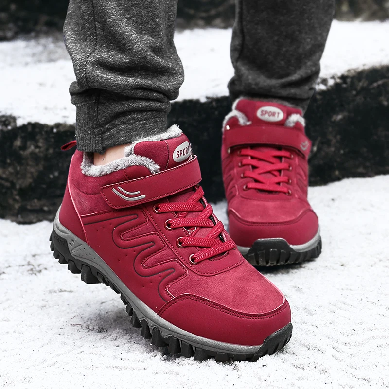 2019 женская обувь на меху зимние повседневные ботинки женские теплые Прогулочные