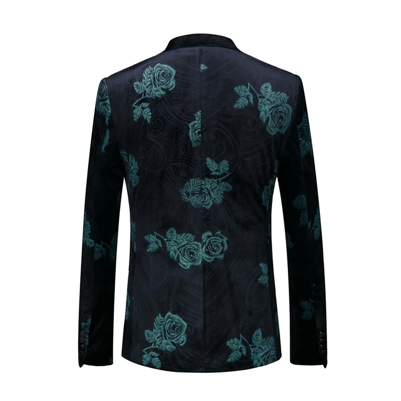 Мужские повседневные праздничные костюмы yunклос черные куртки синяя Роза 3