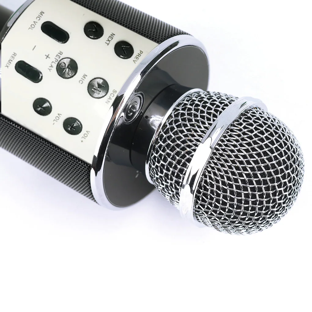 WS858 профессиональный Bluetooth беспроводной микрофон динамик ручной микрофон караоке микрофон KTV музыкальный плеер для вокала, с рекордером