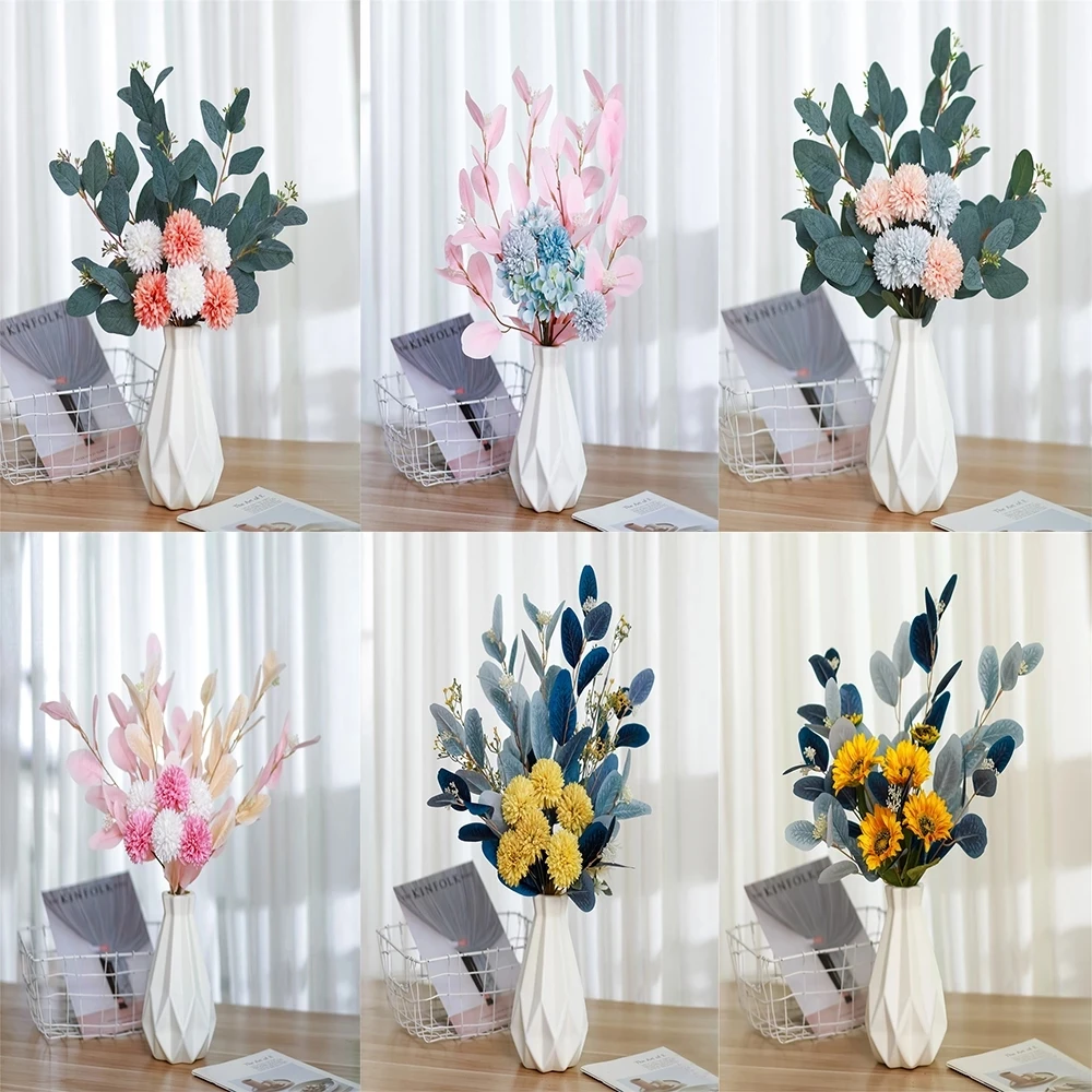 

1 Bouquet Artificial Flowers Handmade DIY Home Decoration Dutch Dandelion Bridal Fake Flowers For Wedding Decor Home Room Decor