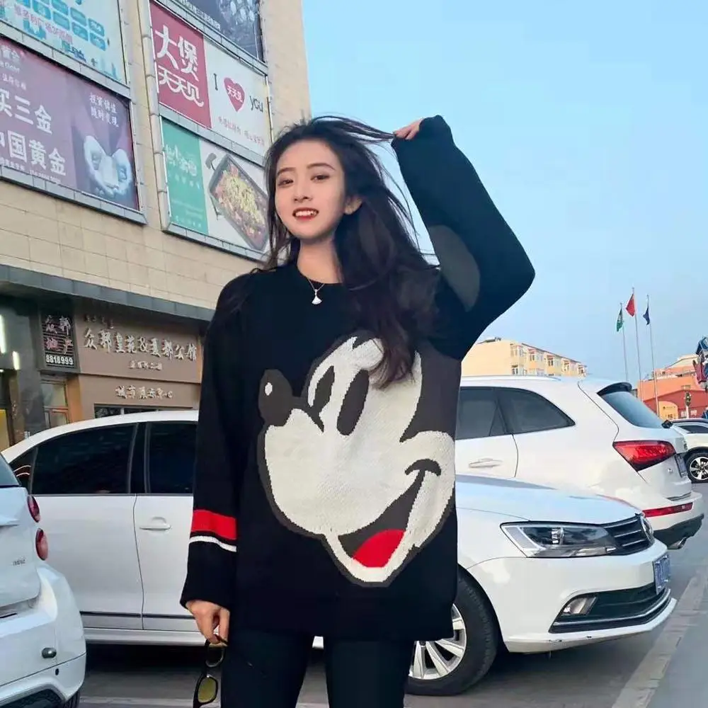 Осень-зима 2019 свитер с Микки Маусом рождественские Джемперы свободный