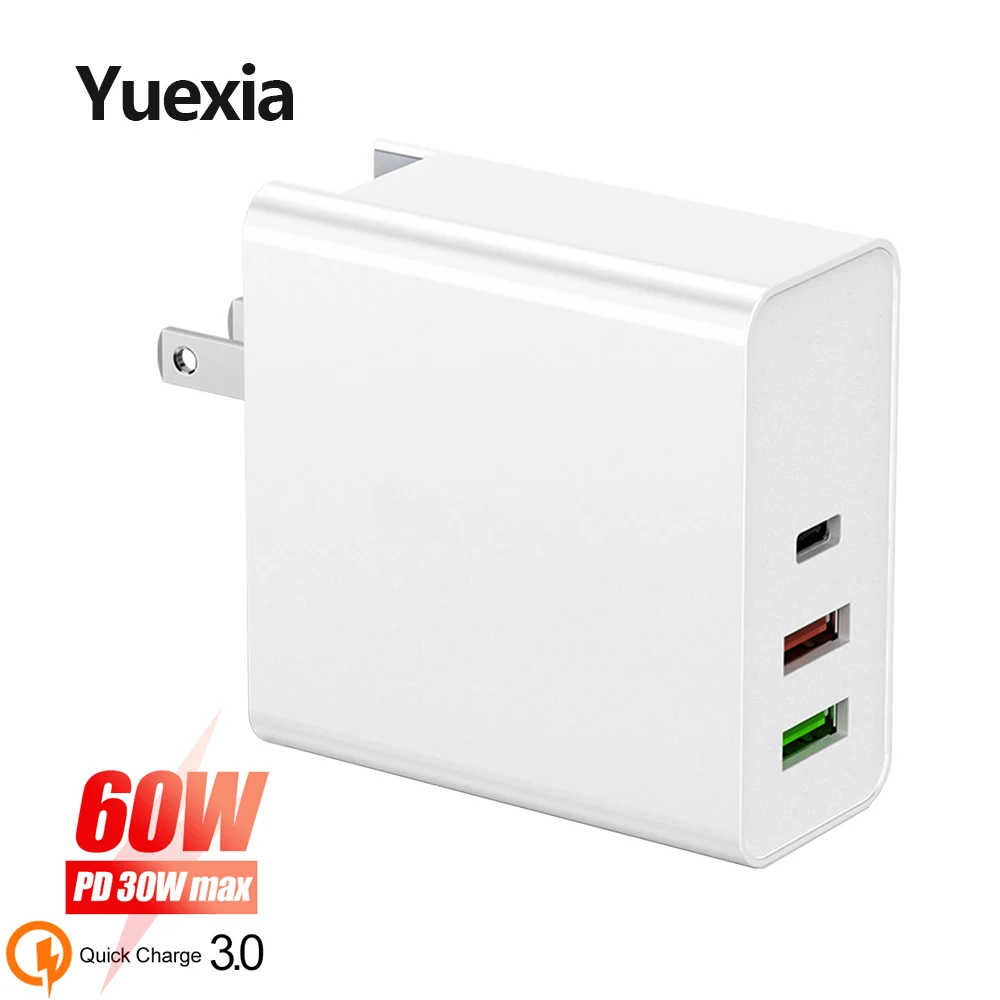 60 Вт Быстрое зарядное устройство адаптер PD QC 3 0 type C USB зарядка для iPhone samsung Xiaomi huawei