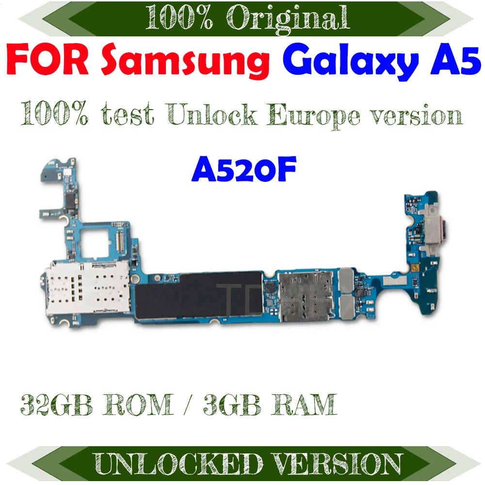 Материнская плата для Samsung Galaxy A5 A520F оригинальная разблокированная материнская