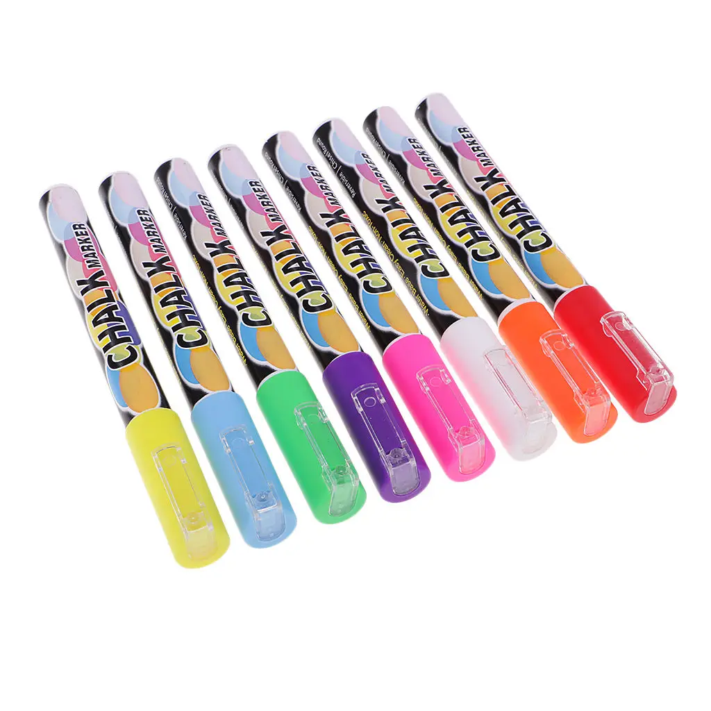 

8 цветов жидкий Меловые карандаши неоновый маркер для светодиодной белой доски стеклянного окна