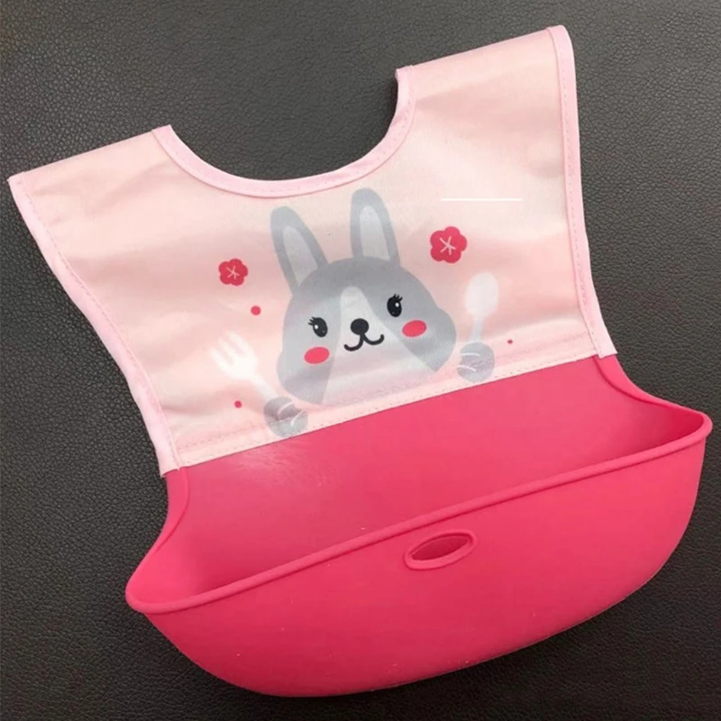 Детский мультяшный водонепроницаемый слюнявчик из пищевого силикона для