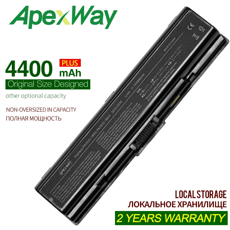 Аккумулятор ApexWay Pa3534u 1brs для Toshiba A200 A205 A210 A215 L300 L450D A300 Satellite A300|Аккумуляторы