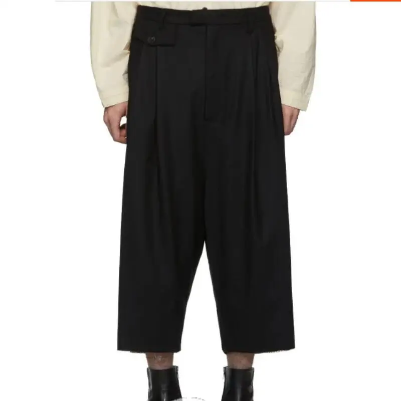 

HOT/Summer Men’s New Fashion Personalized Customization Large Size Nine points casual loose straight pleated trousers/ 27-44