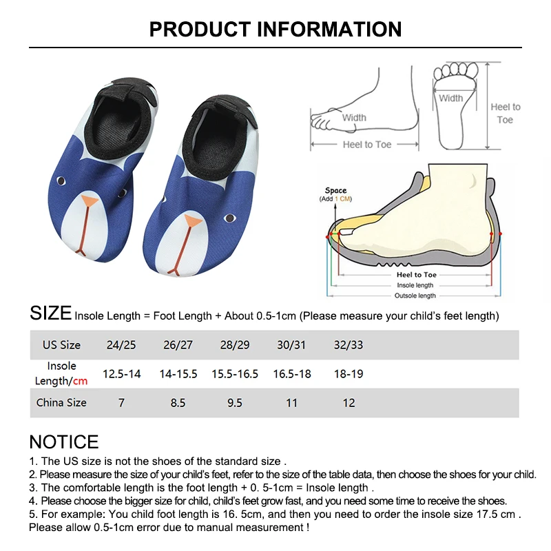 

Kids Slippers Quick Drying Swim Water Shoe for Boys Girls Non Slip Indoor Floor Soft Sock Children Home Barefoot Snorkeling Sock