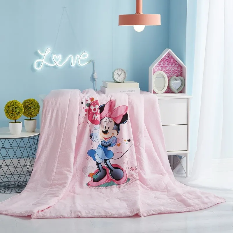 Disney Minnie Mickey Mouse летнее покрывало двуспальный размер 3D принт двойные одеяла и для