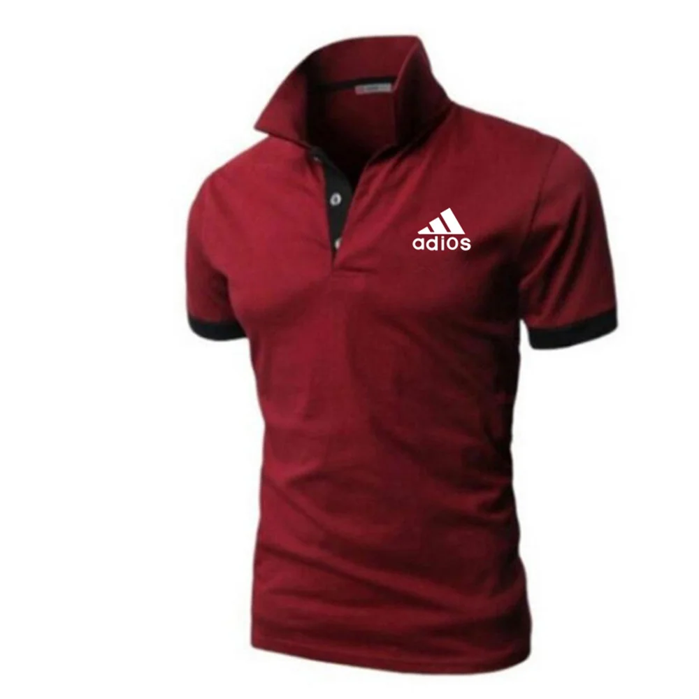 

Summer short-sleeved polo shirts men's fashion stretch leisure self-cultivation solid color sports fitness business T-shirt men'